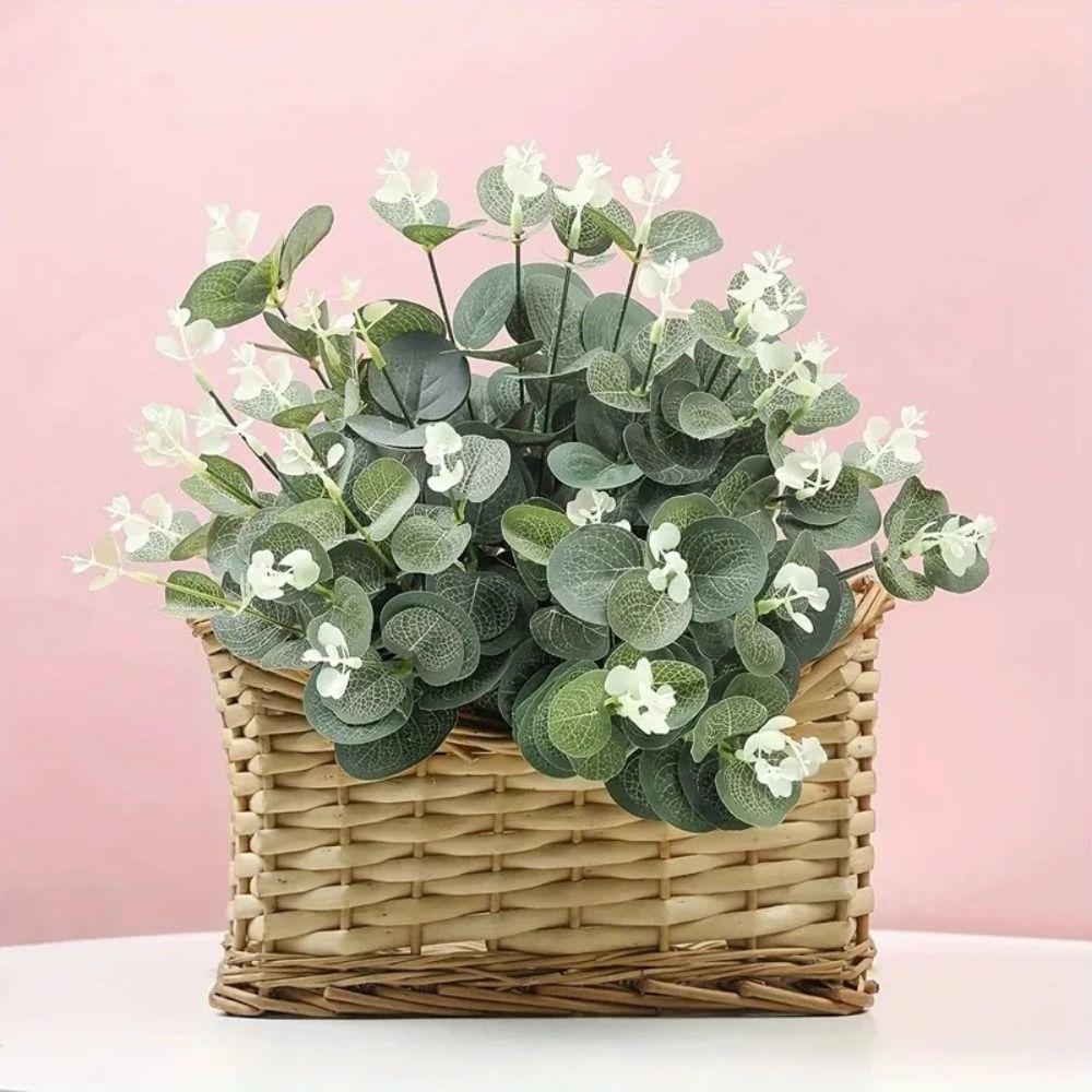 20Pcs Decoration Artificial Eucalyptus Leaves Bendable Silk Eucalyptus Leaf Bridal Bouquet