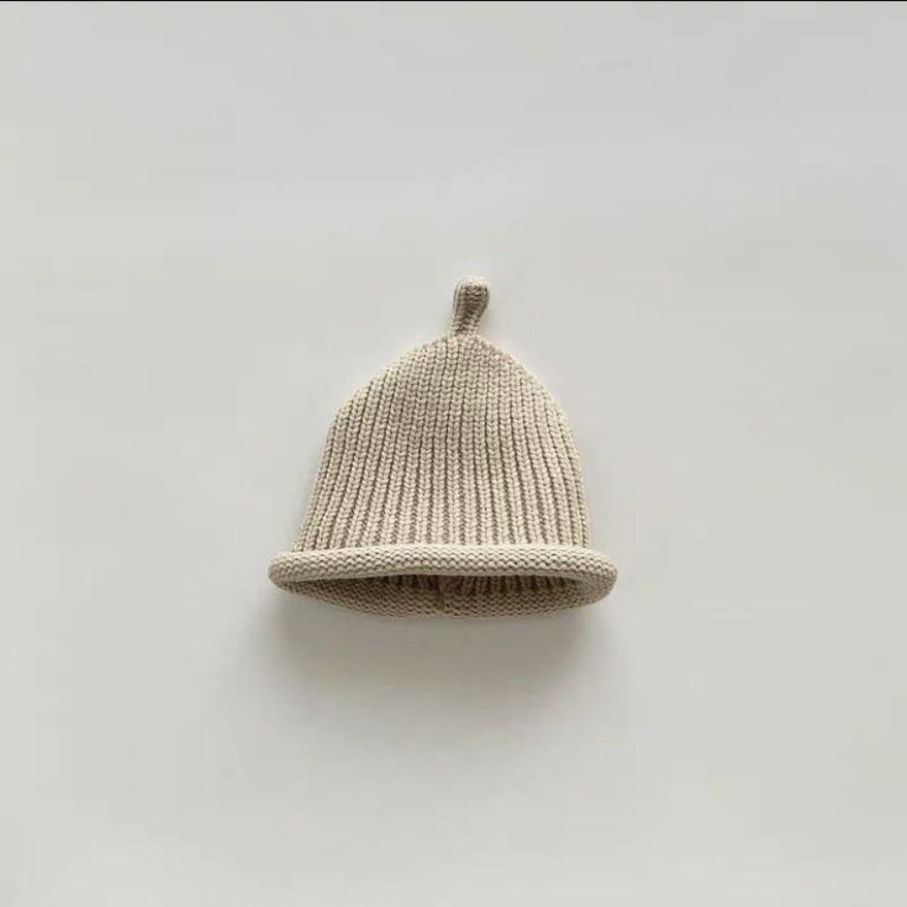 Cute Korean Style Knit Cap Solid Color Keep Warm Hat Thick Beanie Hats Autumn
