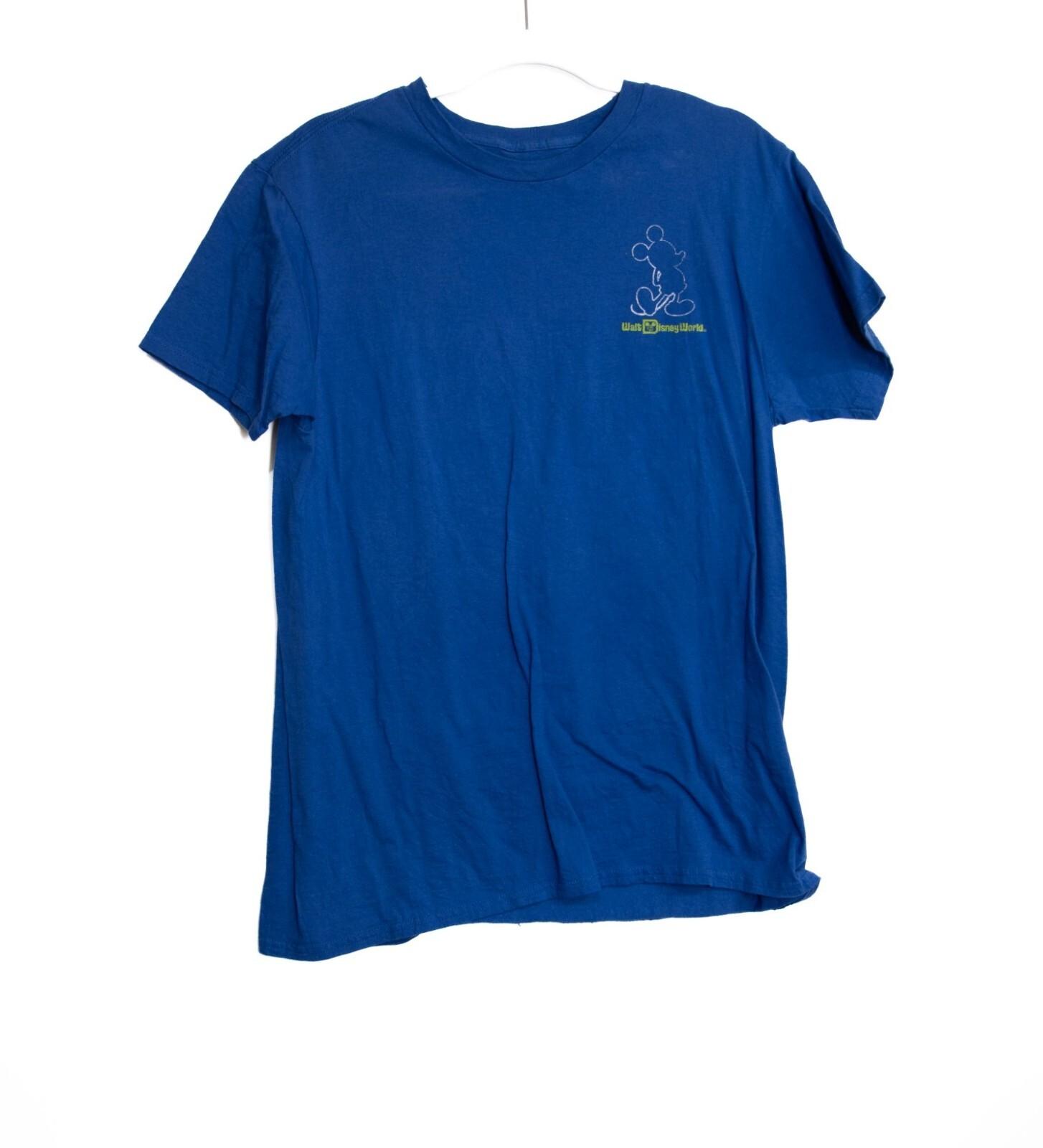 Vintage Walt Disney World Blue L T-Shirt Featuring Mickey Mouse Outline Disney M