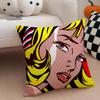 Pop Art R-Roy Lichtensteins Fashion Cushion Cover Throw Pillow Cover Hidden Button Durable Polyester Chair Cushion