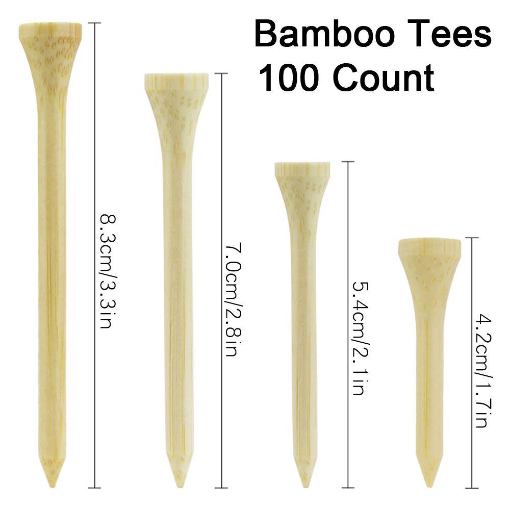 Unbreakable 83mm 70mm 100Pcs Swing Practice Golf Tees Golf Accessories Bamboo Tee Golf Training