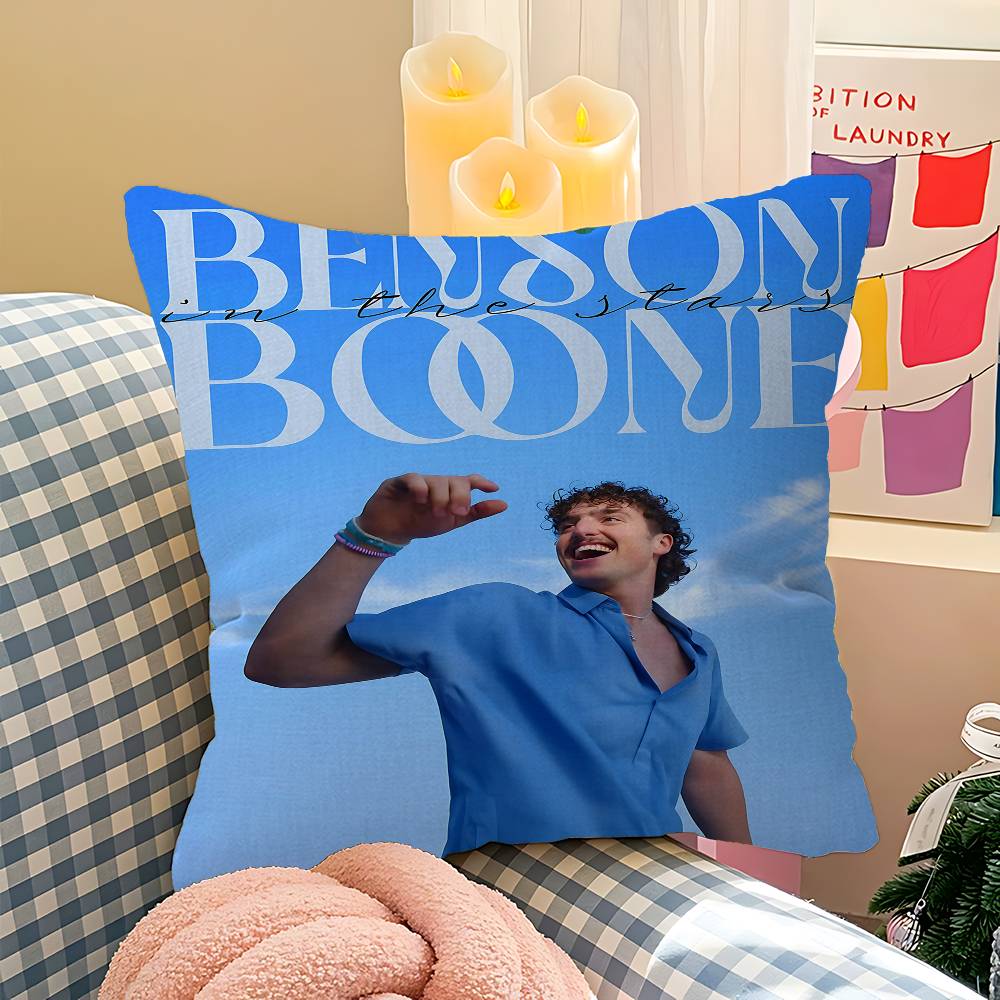 Cuscino Regalo Cantante B-Benson Boone Decorazione Ufficio Domestico Cuscino Camera da Letto Divano Auto CopricuscinoFedera