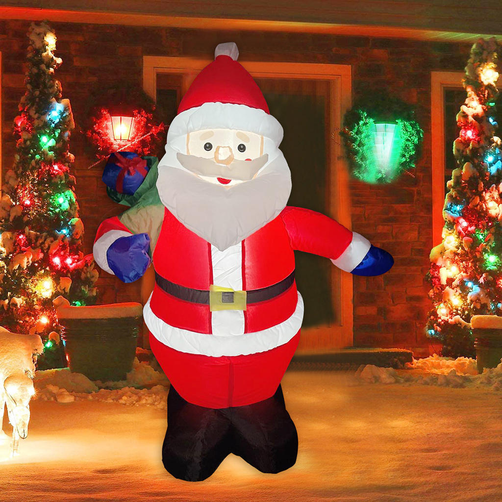 47inch Inflatable Giant Santa Claus Holding Gift Bag Christmas Decoration Ornaments for Holiday Christmas Eve 2025 New Year