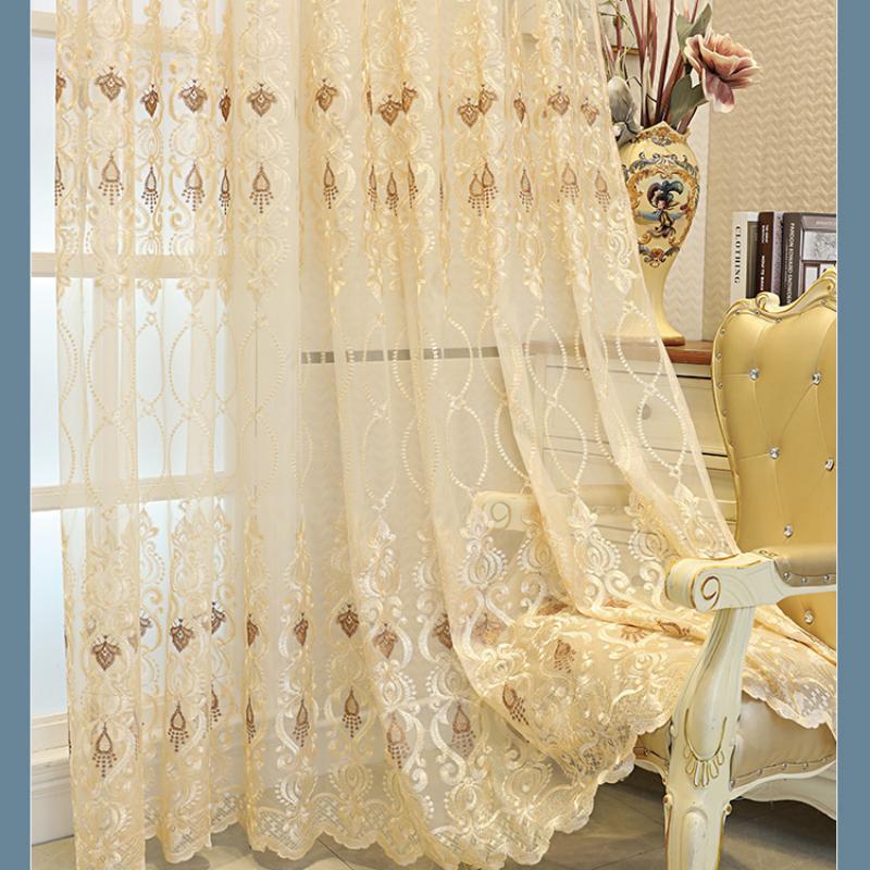 Scandinavian Embroidery Window Screen Bedroom Living Room Balcony Finished Translucent Window Screen Perforated Home Curtains