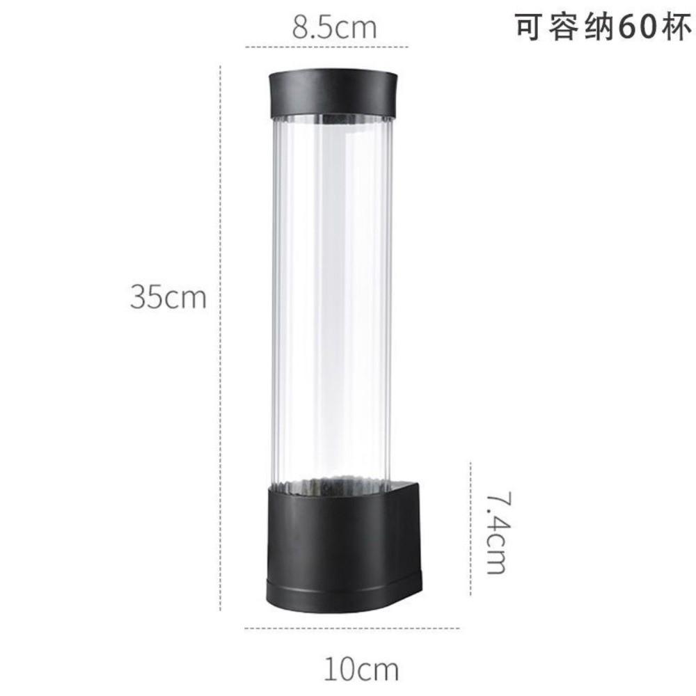 Wall Mounted Cup Dispenser Waterproof No Drilling Water Dispenser Cup Holder Transparent Large Capacity Cup Storage Rack