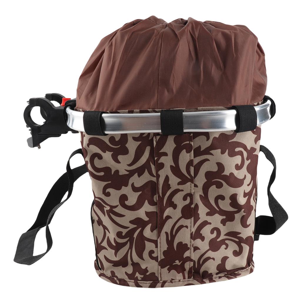 Collapsible Bike Basket Flower Printed Small Pet Cat Dog Carrier Bag Detachable Bicycle Handlebar