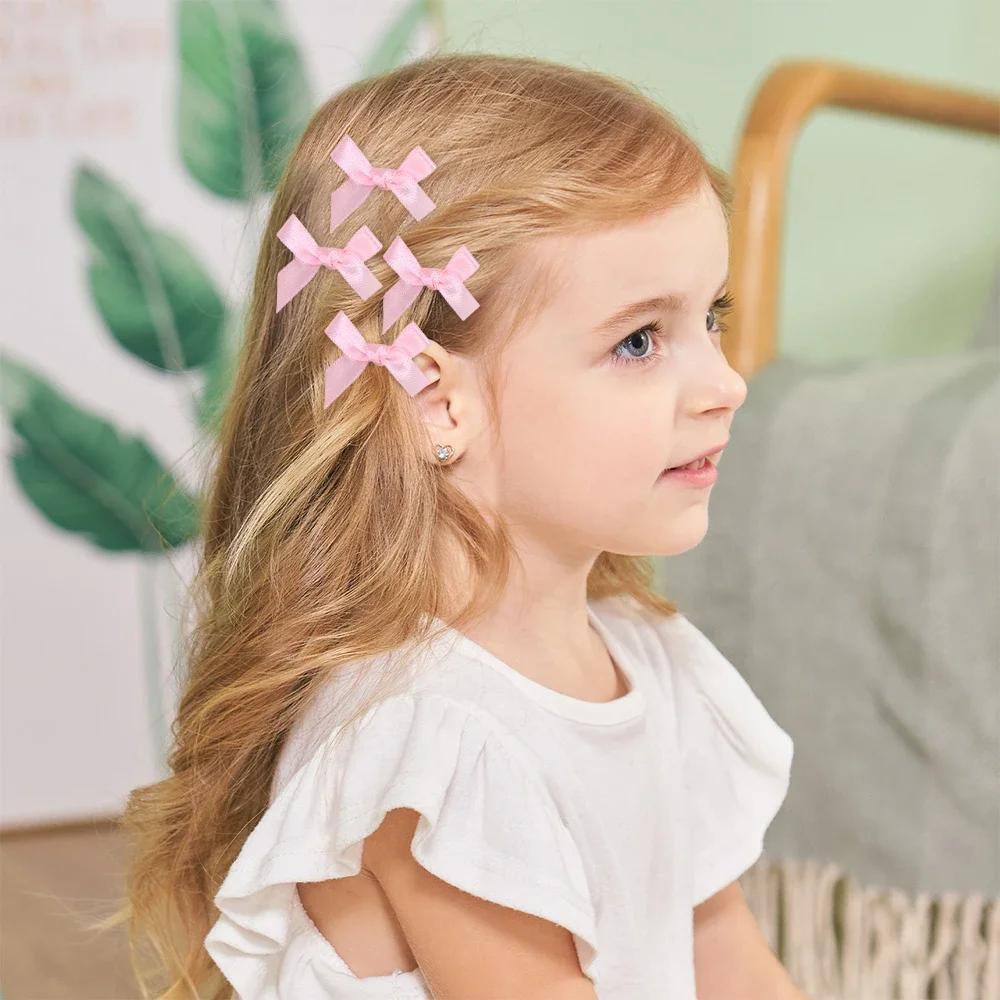 10Pcs/set Sweet Ribbon Mini Bowknot Hair Clips for Women Girls Lovely Ballet Hairpin Barrettes Headwear Kids Hair Accessories