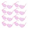 8 Pairs Heart Shaped Sunglasses Love Pink Candy Color Rimless Heart Shaped Sunglasses for Women Pink
