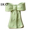 Dried Flower Holder Ceramic Bow Vase with Star, Decorative Flowers Vase, Creative Romantic Home Accessories Arrangement for Living Room Table