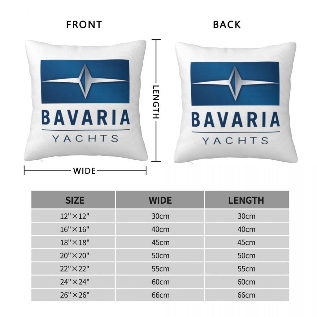 Bavaria Yachts Blue Silver Logo Square Pillowcase Cushion Cover Pillow Case Throw Pillow Cover for Home Sofa Living Room