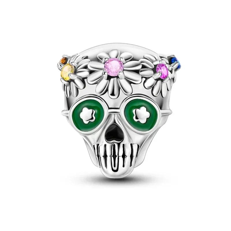 Neuer Kupfer-Lila Murano-Perlen Stiefmütterchen Blume Anhänger Charm Passend für Originalmarken Armband und Halskette Damenschmuck Geschenk