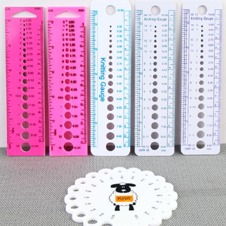 Knitting Needle Ruler Gauge Ruler Sewing Tools for Sewing Needle