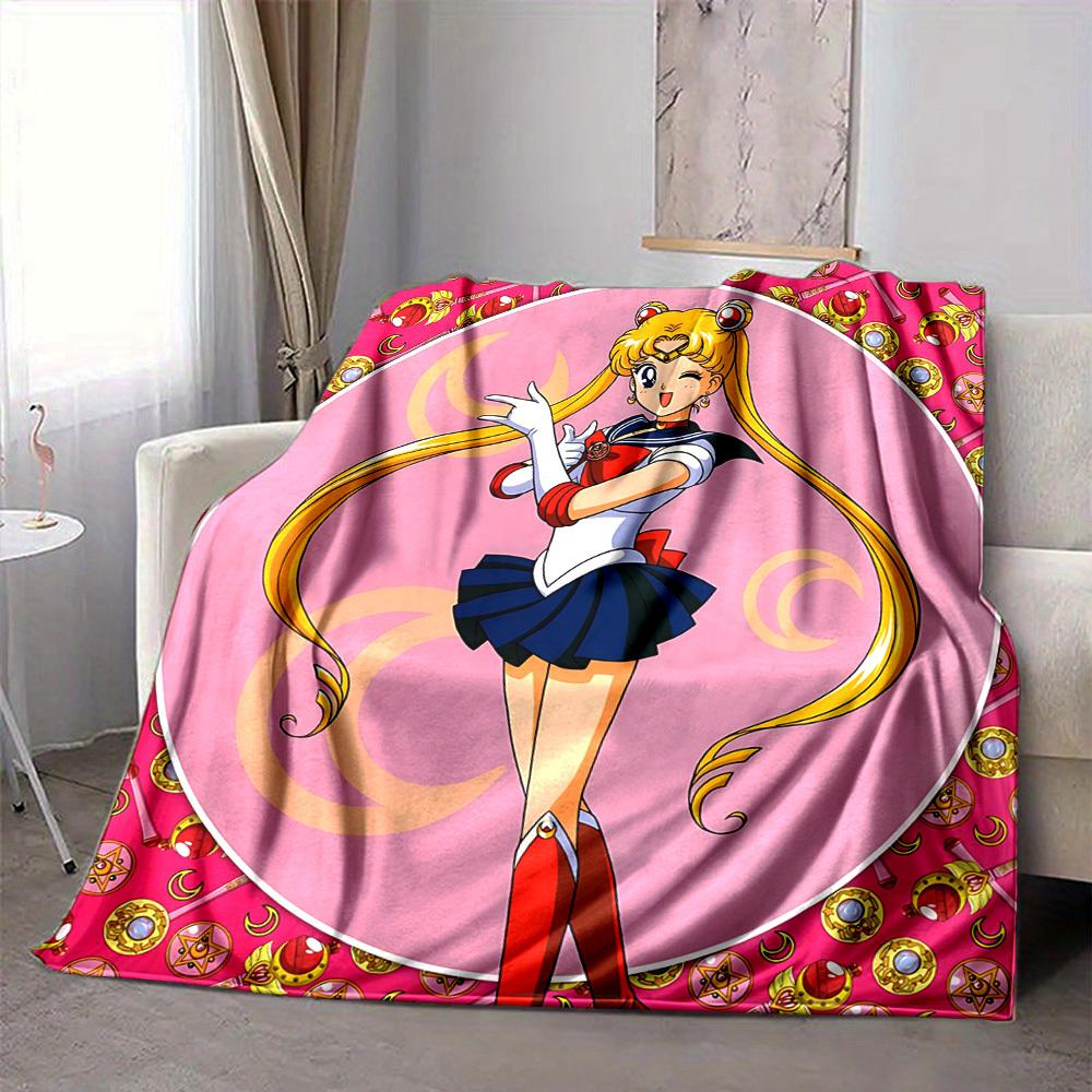 1PC Sailor Moon Blanket, Throw For Sofa, Bed, Travel, Camping, Livingroom,
