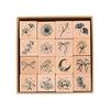 MissOrange "Wooden Rubber Stamp Set" Moon Flower Leaves Bowknot Creative Stamp Set for Craft Cards Scrapbooking Notebooks Set of 16 M-26 (2-Bowknot