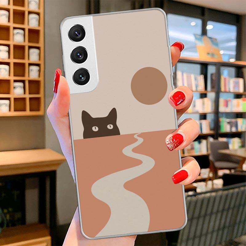 Art Cat Mount Fuji Japan Cover Phone Case For Samsung Galaxy S26 S25 Edge S24 Ultra S23 S22 Plus S21 S20 FE Soft Fundas Shell Ga