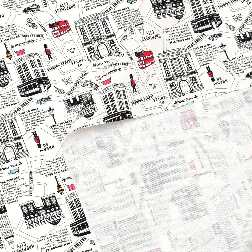 COLORFUL TEXTILE MARKET Oxford Cafe 110cm x D0082430 Fabric, Avenue, Ivory, 300cm,