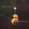 Golden Wood Lucky Money Bag Hanging Ornament - Keychain & Car Pendant Decor