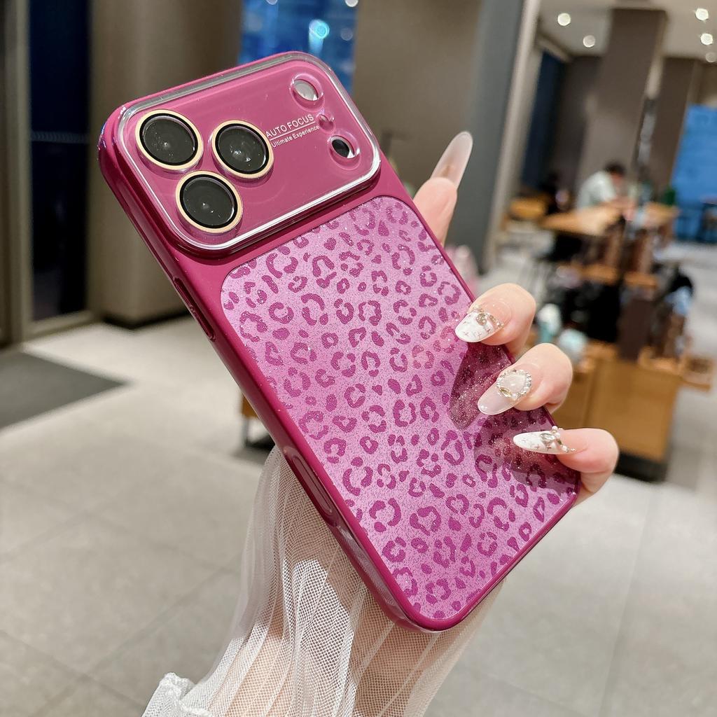 The New Glitter Smudges Leopard Print and Changes In Seconds 17 for iPhone17promax Mobile Phone Case 16pro All-inclusive 14/15.