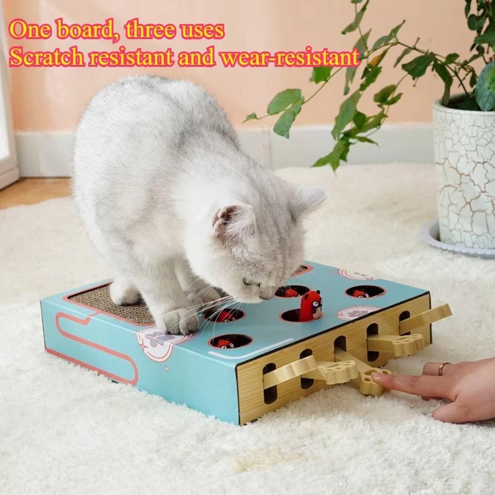Interactive Cat Hitting Hamster Toy Corrugated Paper Cat Hit Gophers Toy Paw Grinding