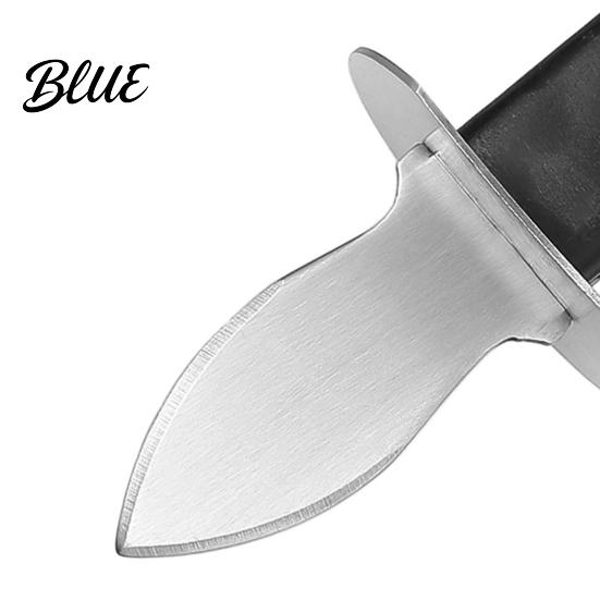 Robustní nůž na otevírání ústřic s kleštinou, čepel z nerezové oceli a ergonomický nástroj na otevírání mušlí, design s dřevěnou základnou, protiskluzový otvírák na mořské plody