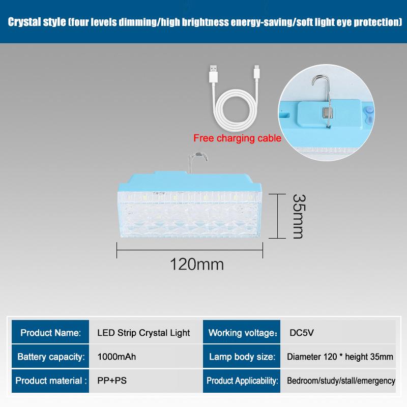 

12/20/30/40 см Ночник Светодиодные лампы Подсветка для шкафа с крючком Портативная перезаряжаемая лампа-трубка Кемпинговый свет Осветительные инструменты 120MM