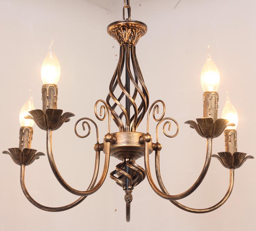

Retro American Candle Chandelier - Distressed Lighting for Restaurant, Coffee Shop, or Bedroom 3 Heads (Diameter 50 cm)