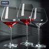 Set di Bicchieri da Vino Rossi a Gambo Alto in Cristallo Europeo