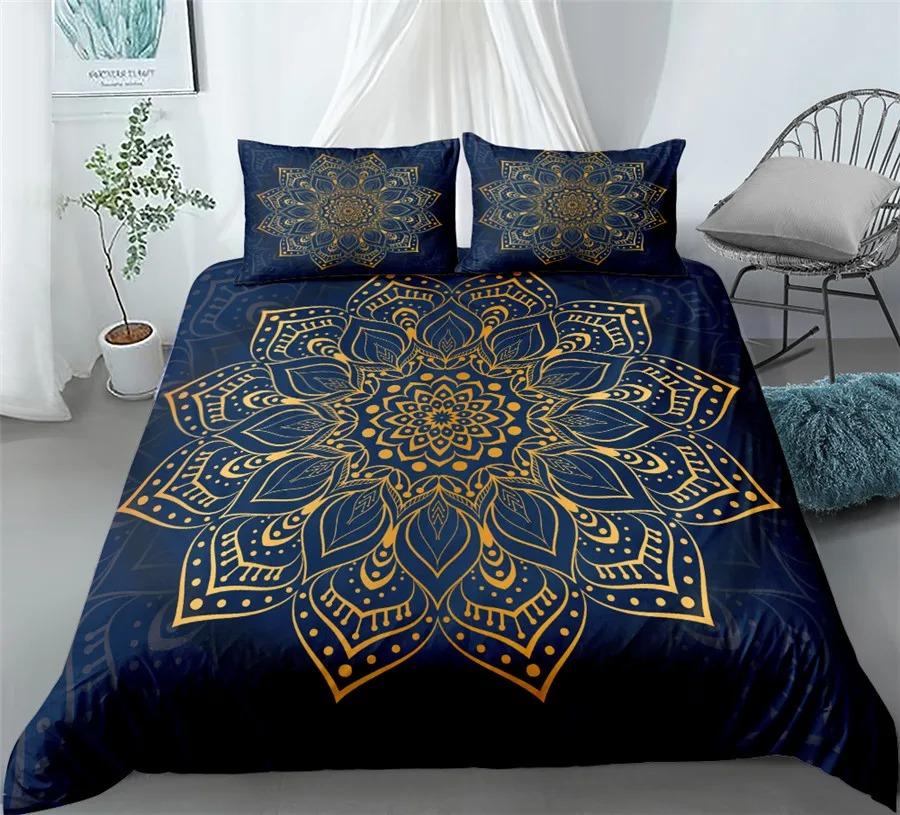 Hand Painting Lion Golden Bedding Set King Queen Double Full Twin Single Size Luxury Soft Bed Linen Set
