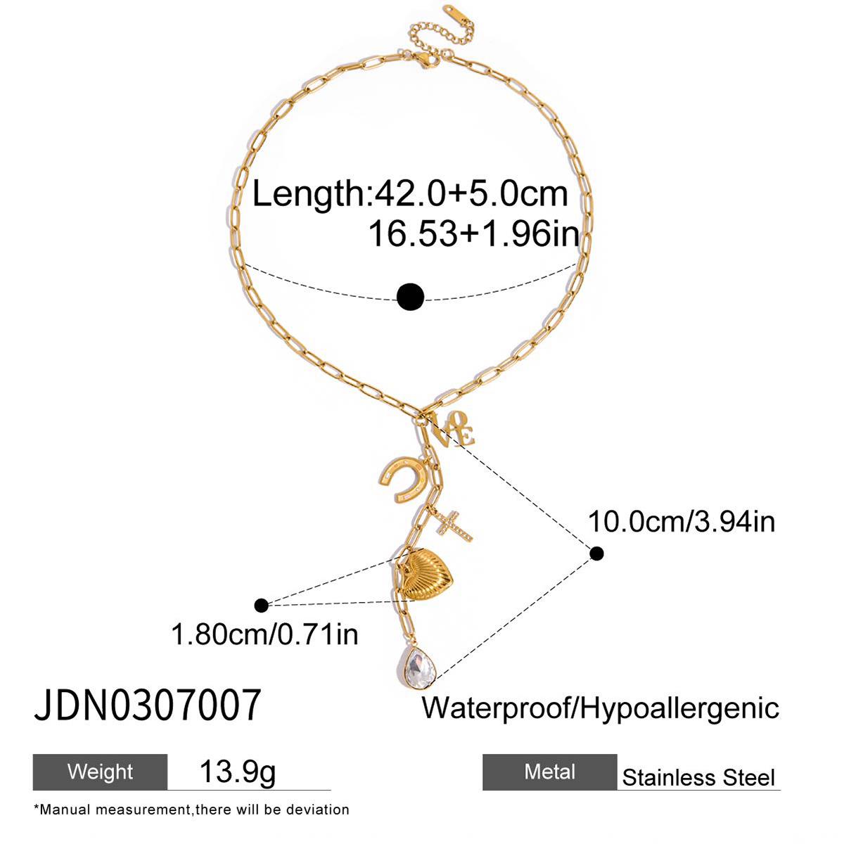 Jiading European and American oil dripping love titanium steel long necklace niche y chain stainless steel jewelry