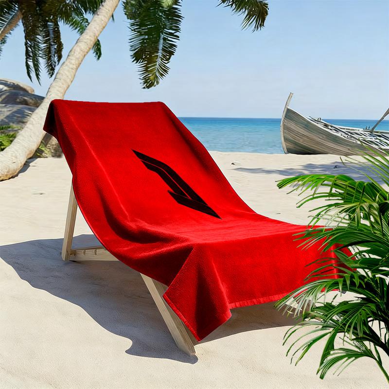 Red F1 logo 2D Flat Print Beach Towel, Large Soft Quick Dry Towel for Beach Camping Swimming.NSTJ0928349
