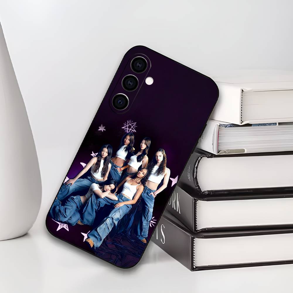 K-KATS-EYE Black Soft Silicone Phone Case for Samsung Galaxy A73/A72/A71/A70/A53/A52/A51 - Global Girl Group Design