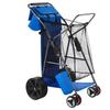 Strandkarre mit großen Rädern für Sand, 75 kg Tragfähigkeit, Robuster faltbarer Strandwagen mit 250 mm Vollgummirädern, Isolierte Kühltasche, Sonnenschirm