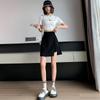 Women's Short Skirt Split Solid Office Ladies High Waist Mini Skirts Females Korean Oversize A-line Skirt Summer