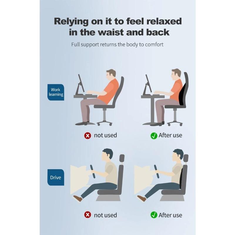 Car Memory Foam Neck Pillow Protection Lumbar Backrest Cushion Lumbar Cushion Car Headrest Cushion