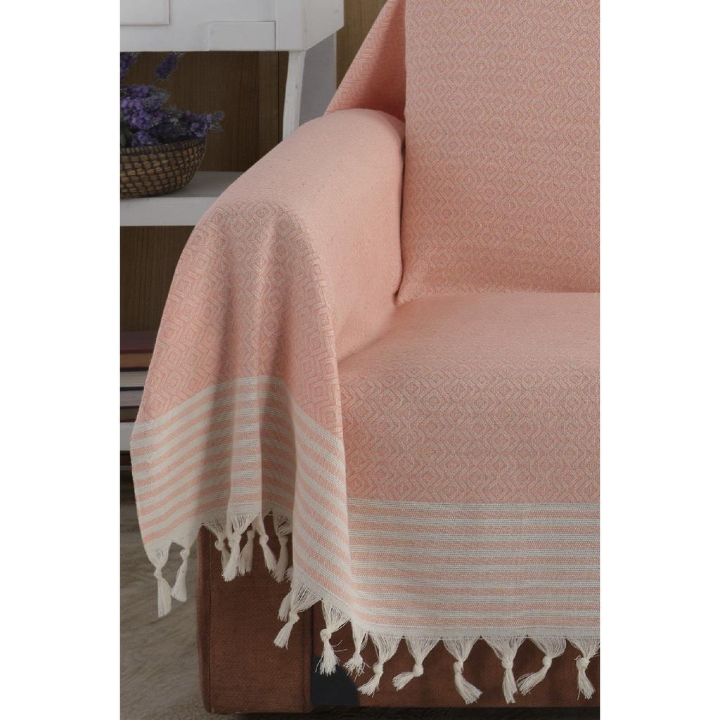 Organiczna tkanina Buldan pokrywająca beżowe ramiona Duży rozmiar 180 x 300 cm Fotel Sofa Sofa Narzuta bawełniana