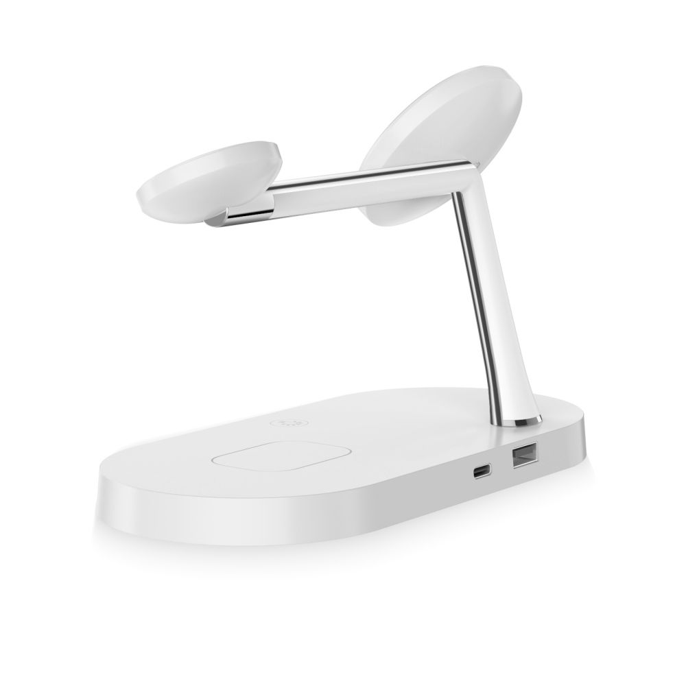 3in1 Wireless Charger for Smartphone, Smartwatch, and Headphones with MagSafe - White
