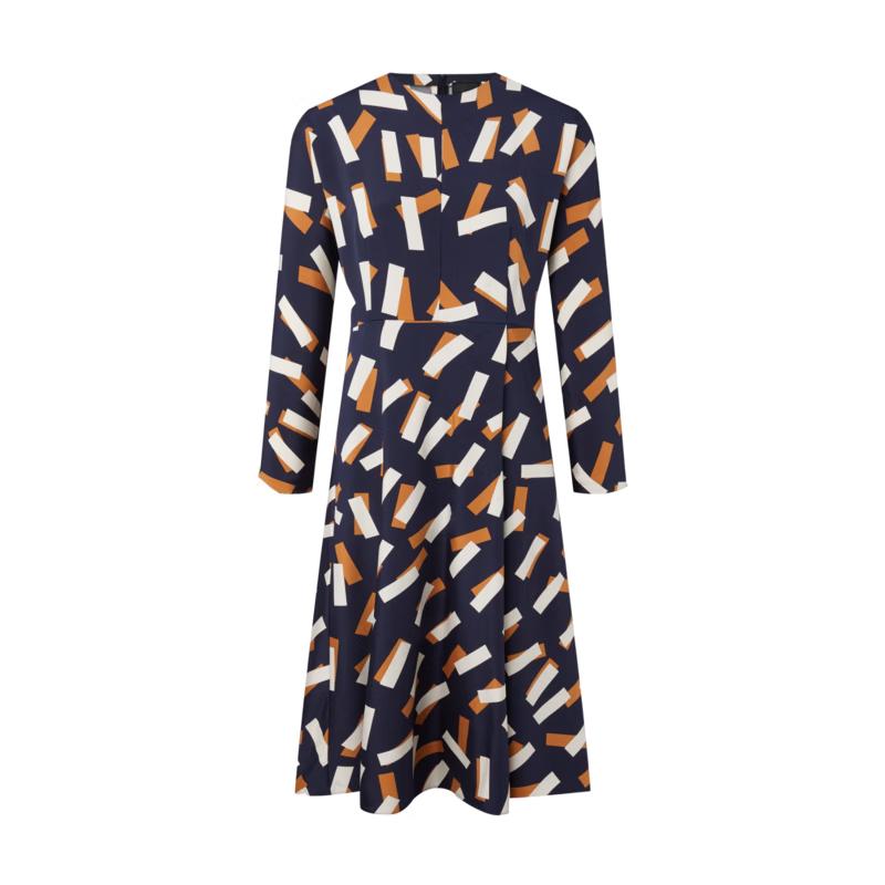 

PORTS Women s Autumn Indigo Print Long-Sleeve Midi Dress S