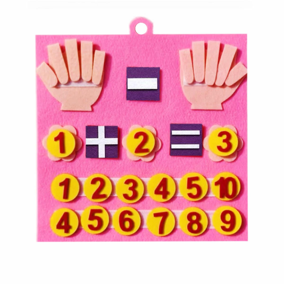 

Детские фетровые пальчики-цифры Математическая игрушка Игрушки Монтессо Детский счет Раннее обучение для малышей Развитие интеллекта 30*30см розовый