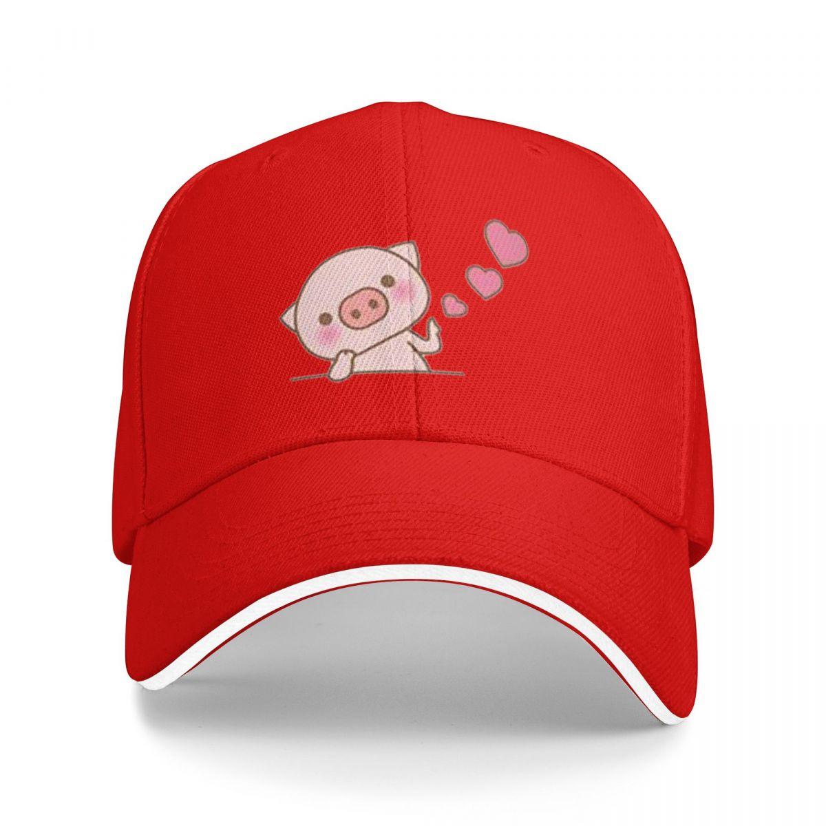 

Unisex Baseball Hats Lots Of Little Hearts Pig Emoticon Outdoor Streetwear Summer Sports Baseball Caps Hiphop Cap Casquette Hats One Size
