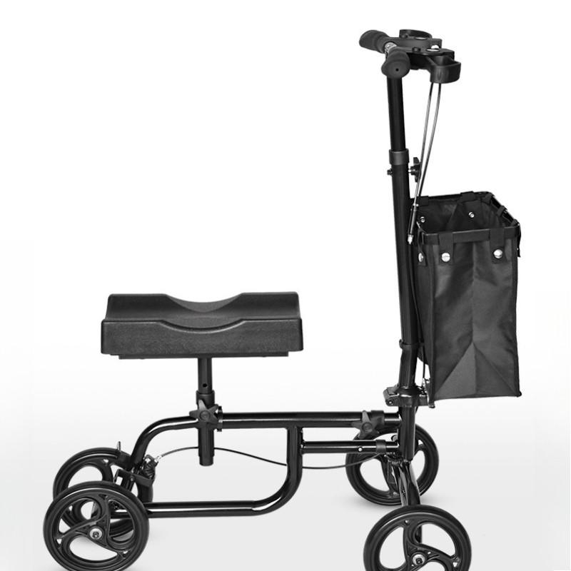 Foldable Assistive Walking Cart Elderly Four Wheel Knee Scooter Elderly Ankle Injuries Mobility Scooter