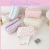 Canvas Pen Bag With Cute Floral Design Multifunction Organizer For School