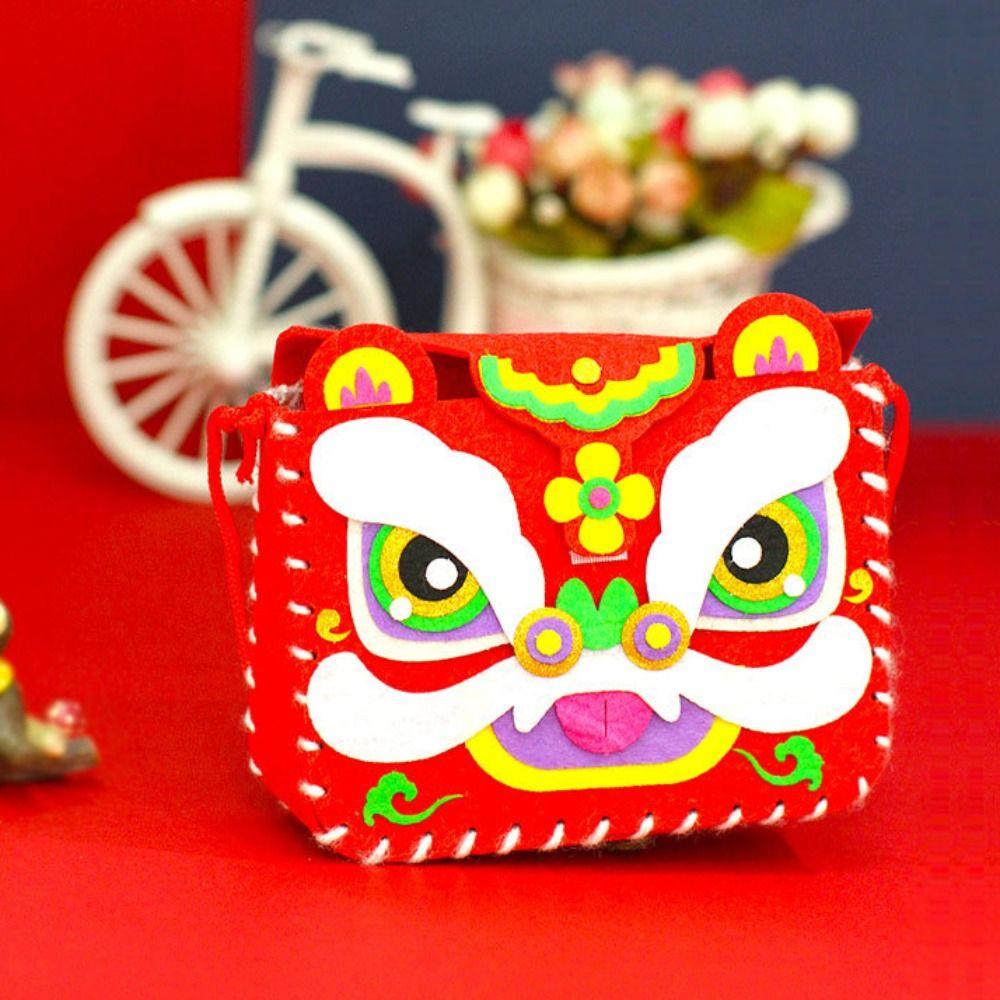 Non-woven Fabric DIY Dragon Bag Toy Chinese Style New Year Portable Handbag  Party