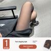 Women's Black Plush Stockings: Thick Winter Leggings, Gray One-Piece, Translucent Pantyhose