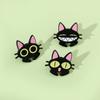 Cartoon Cat Brooch Pin Funny Black Cat Metal Badge Alloy Oil Drop Bag Accessory