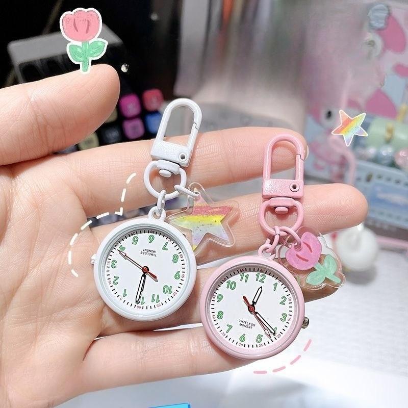 Portable Children's Keychain Hanging Watch Backpack Decoration Pendant Watch Pocket Watch