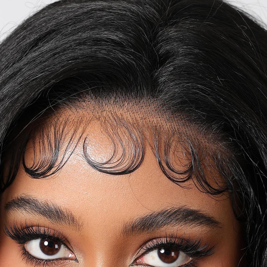 LOUIS FERRE HD 13x6 Lace Wigs Synthetic Black Wig Long Wavy Wigs with Baby Hair for Women Daily Party Heat Resistant Fiber Wigs