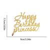 5 Stück Gold Silber Happy Birthday Prinzessin Kuchenaufsätze für Geburtstagsmädchen Damen Party Kuchen Dekoration Zubehör