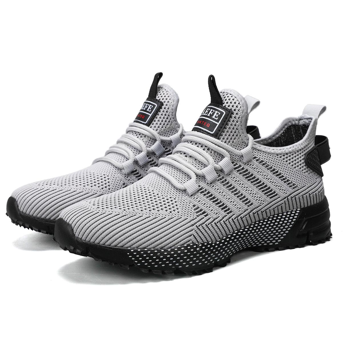 

MAEDEF Men s Sneakers Running Sports Shoes for Man Anti Slip Comfortable Grey Walking Shoes Male Flats Casual Sneakers Footwear 47 серый