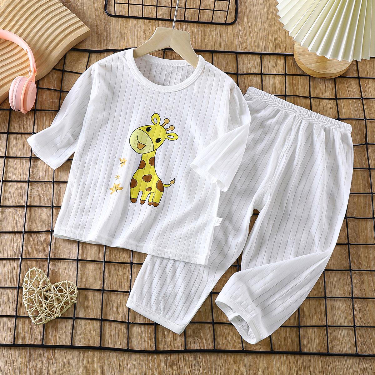 

Детский дышащий хлопковый пижамный комплект – Тонкий, с длинным рукавом для мальчиков и девочек 130 cm