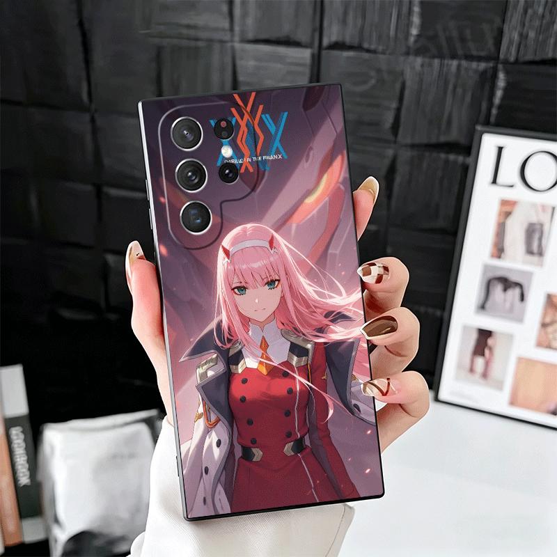 Darling Zero Two 02 Anime Soft Phone Case for Samsung Galaxy S26 S25 Edge S24 Ultra S23 Plus S22 S21 FE S20 Black Cover Back She